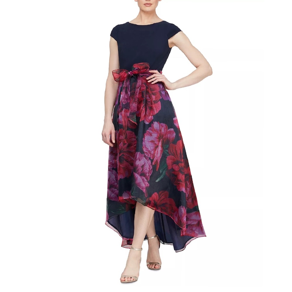 MUST GO! Sl Fashions High-Low Printed-Skirt Dress